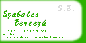 szabolcs bereczk business card